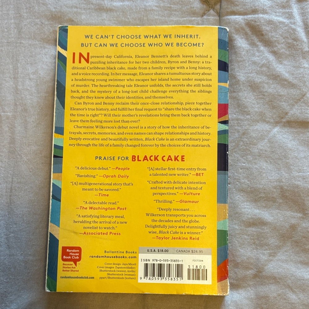 Black Cake by Charmaine Wilkerson - Multicolor Cover - Picture 2 of 2